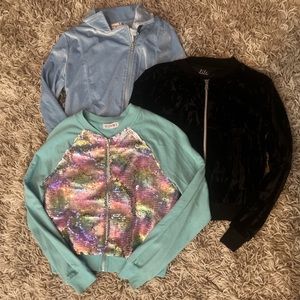 Set of 3 Big Girl’s Dressy Zip Up Jackets Size Large XLarge 12 14 Excellent Use